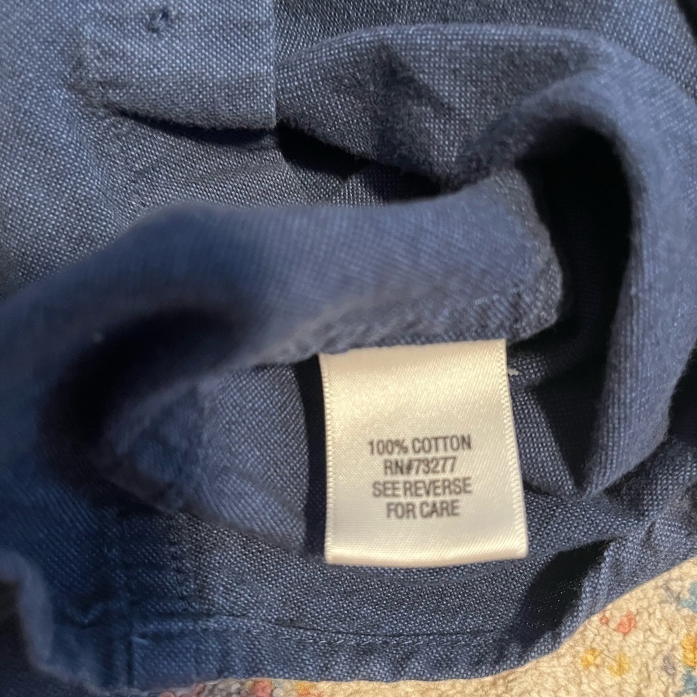 Sonoma dark blue soft cotton button-down shirt - Picture 3 of 5